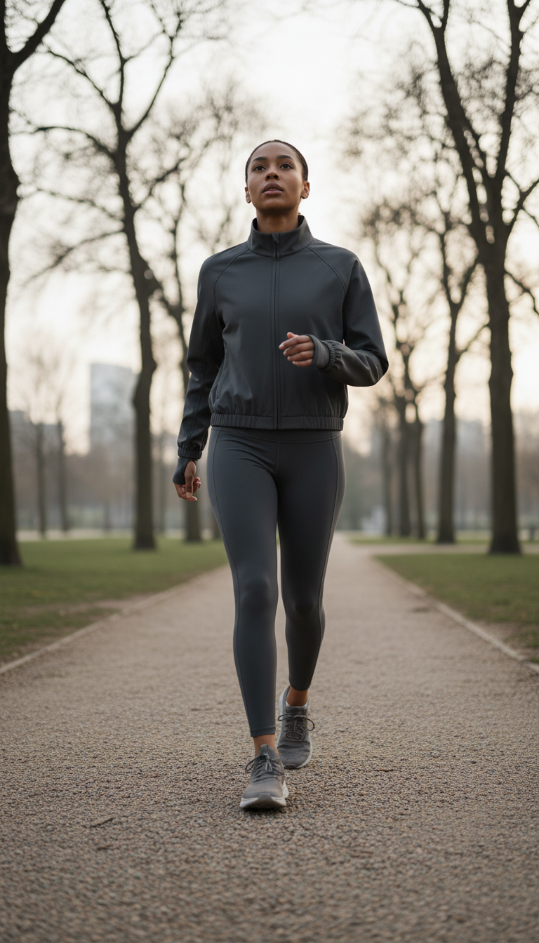 Metro Sand Cropped Performance Jacket in use