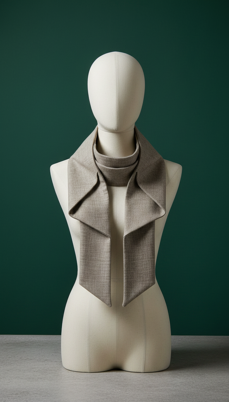 Stone Linen Tailored Scarf in a new setting