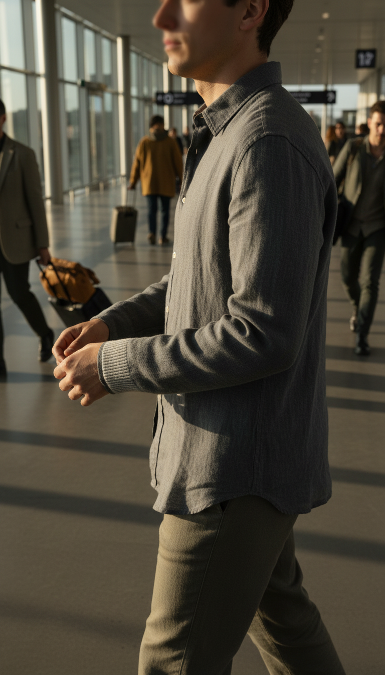 Knit sweater made of fine merino wool in use