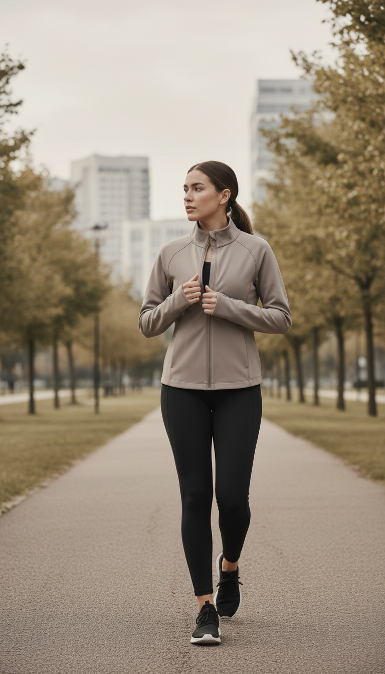 Lightweight Active Jacket Soft Taupe in use