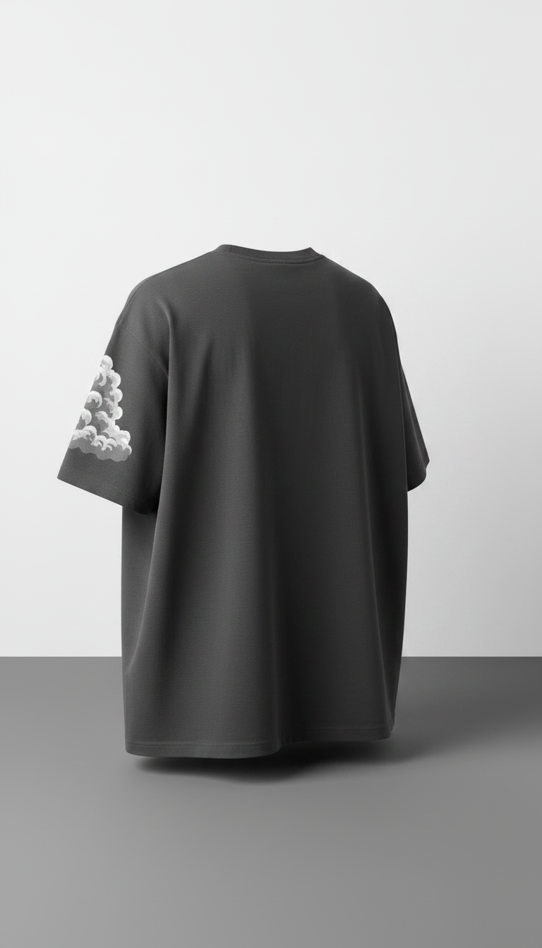 Alternate angle view of Heavyweight Graphic Tee in Smoke Cotton