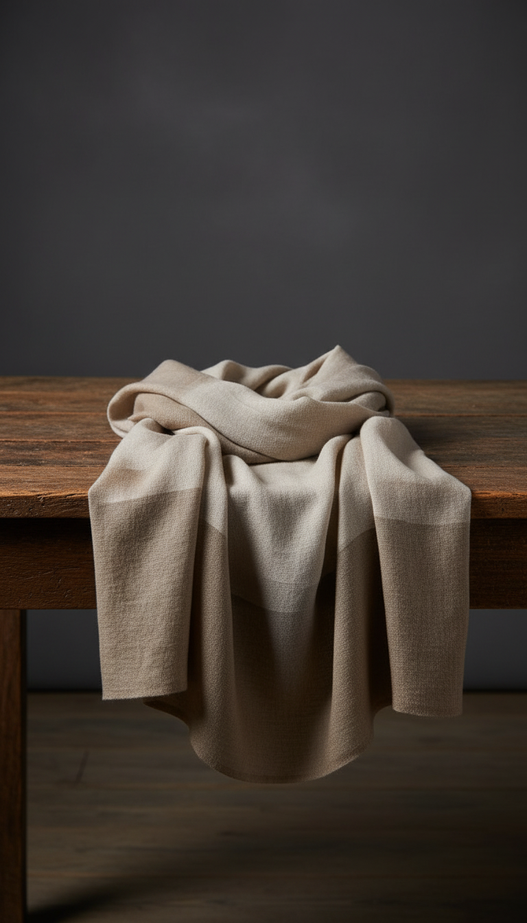 Earth-toned linen scarf in a new setting