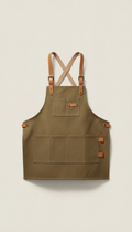 Canvas Work Apron with Leather Straps