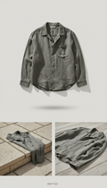 Moss grey linen overshirt