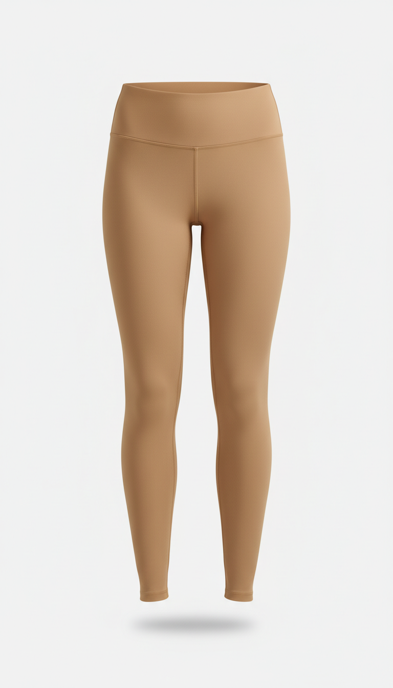 Soft Sand Performance Leggings, meticulously styled (folds smoothed, shape maintained), perfectly centered horizontally...