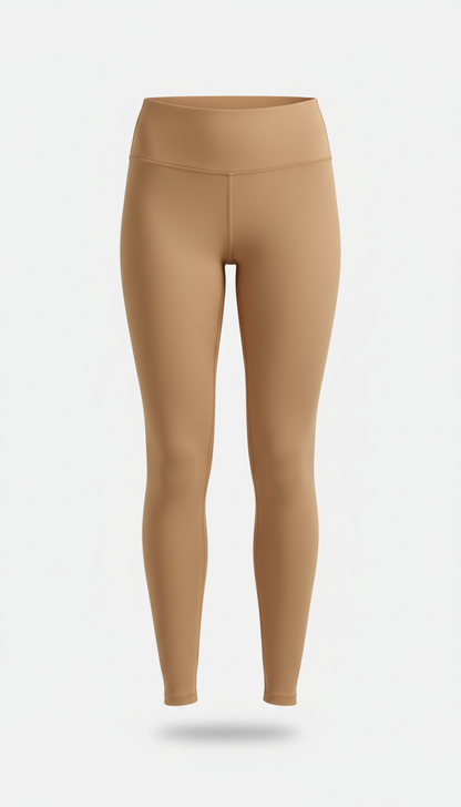 Soft Sand Performance Leggings, meticulously styled (folds smoothed, shape maintained), perfectly centered horizontally...