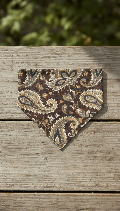 Western Paisley Cotton Dog Bandana in a new setting