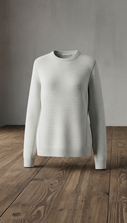 Knit sweater made of fine merino wool in a new setting