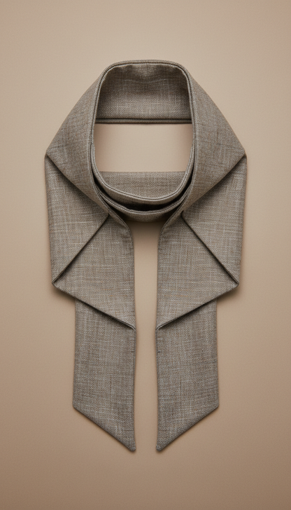 Stone linen tailored scarf, Default is 3/4 angle at product height for suits/jackets/shoes — hero orientation that...
