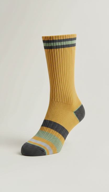 Alternate angle view of Heritage Gold Crew Sock