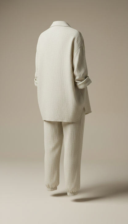 Alternate angle view of Ivory Linen Lounge Set