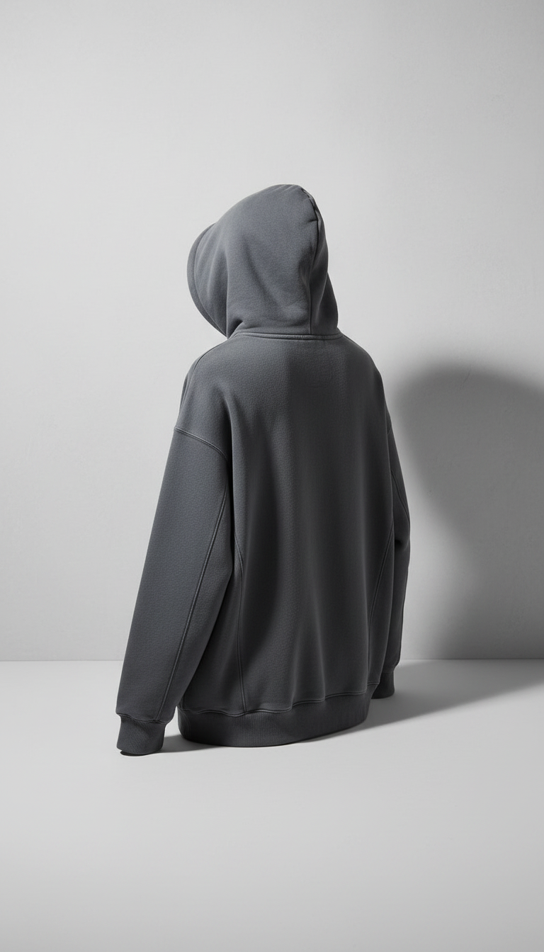 Alternate angle view of Soft Grey Hoodie