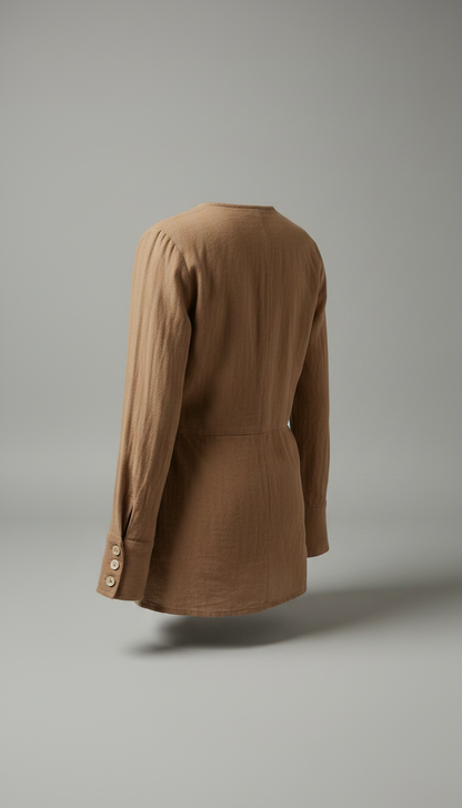 Alternate angle view of Taupe Crewneck T-Shirt