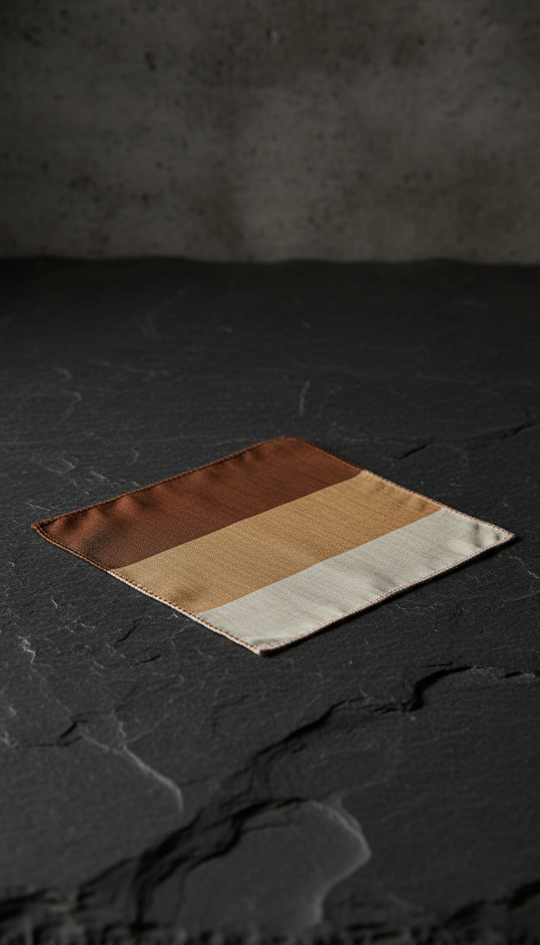 Rose Sand Silk Pocket Square in a new setting
