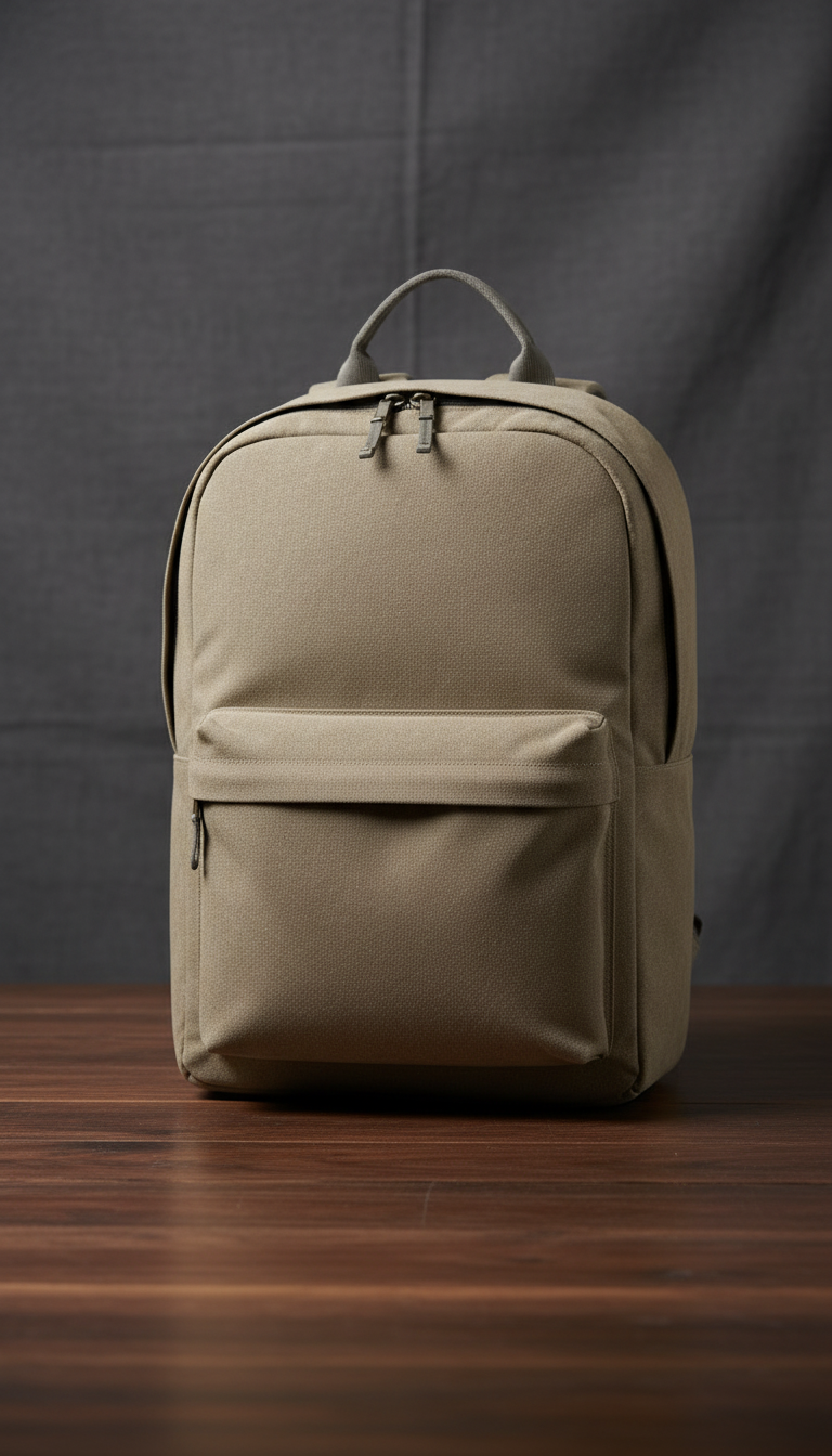 Taupe Concrete Everyday Backpack in a new setting