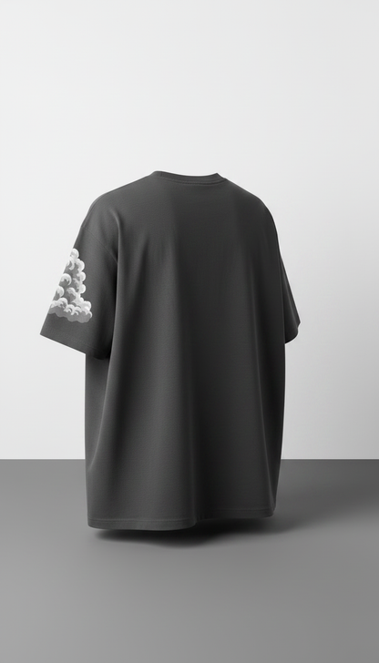 Alternate angle view of Heavyweight Graphic Tee in Smoke Cotton