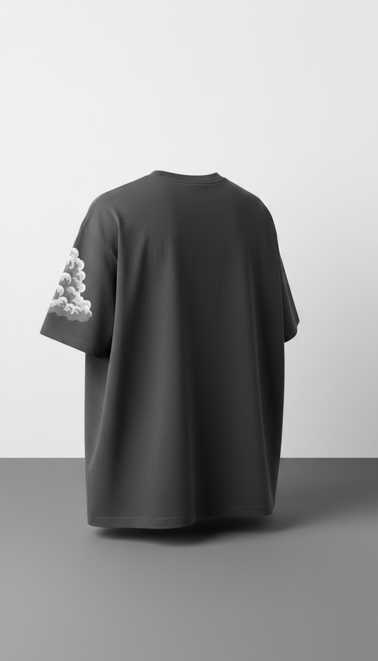 Alternate angle view of Heavyweight Graphic Tee in Smoke Cotton