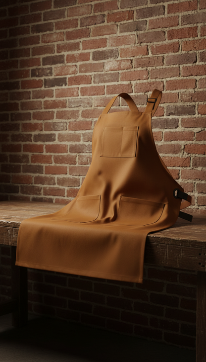 Caramel Work Apron in a new setting
