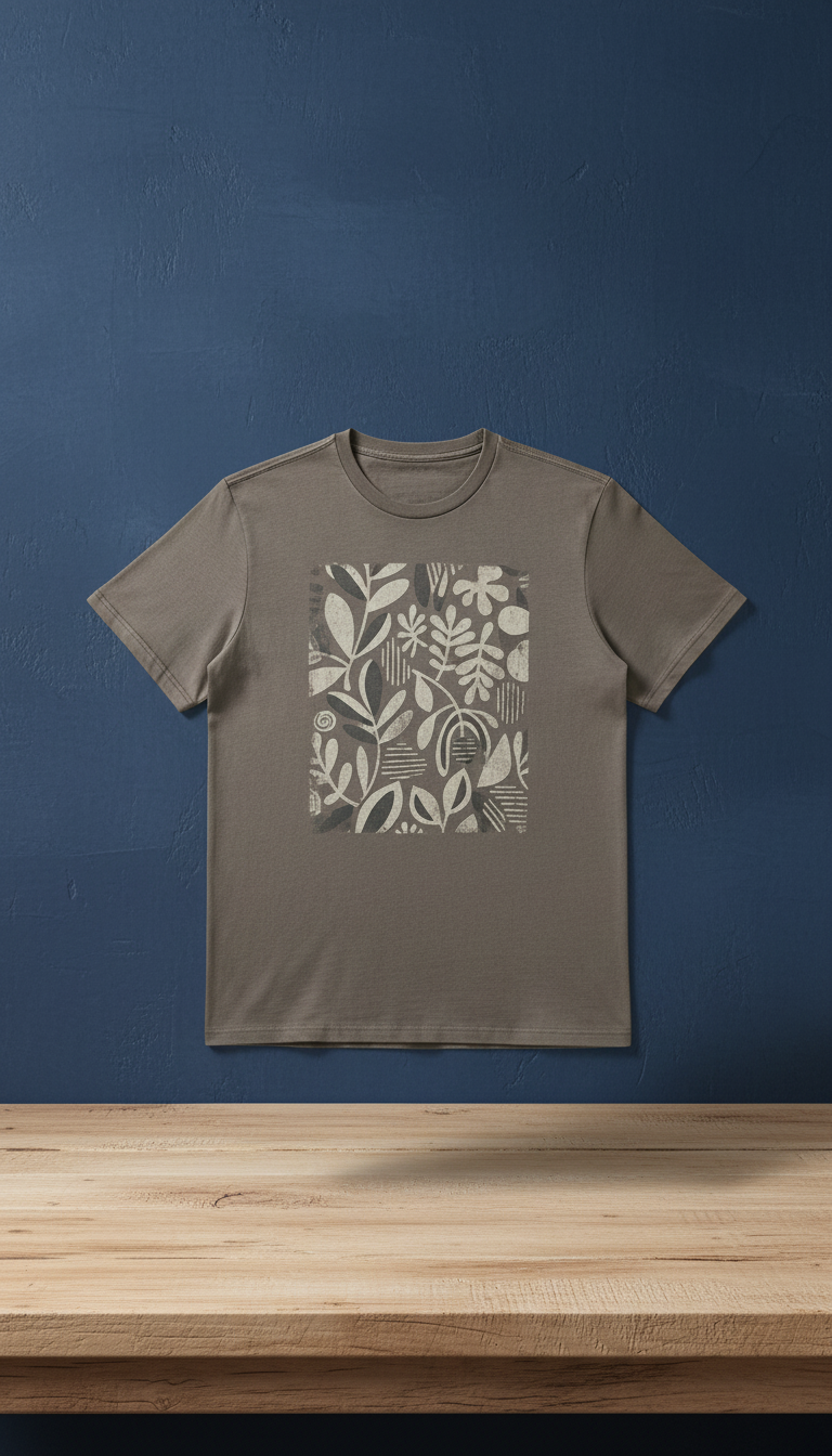 Cotton T-Shirt in Charcoal Whisper in a new setting