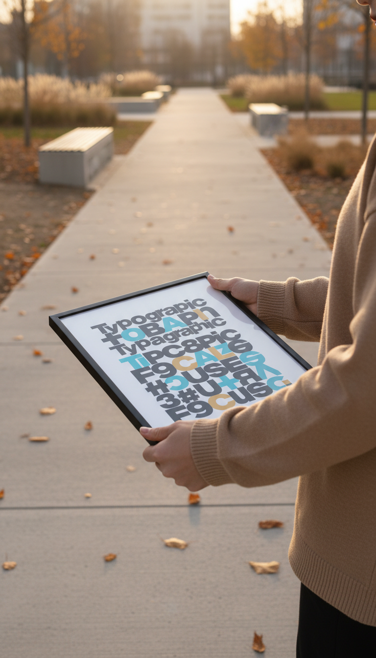 Typographic Pulse Framed Art Print in use