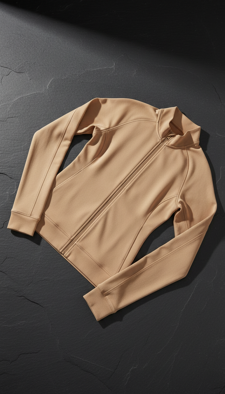 Lightweight Workout Jacket in Warm Sand in a new setting